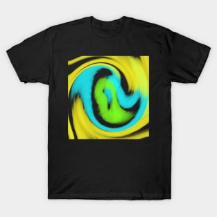 Yellow green blue watercolor abstract art T-Shirt